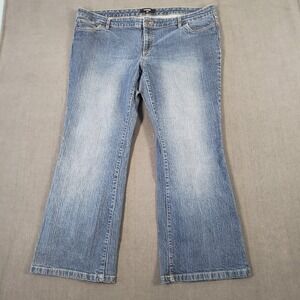 Daisy Fuentes Jeans Womens 20W Mid Rise Flare Dark Wash